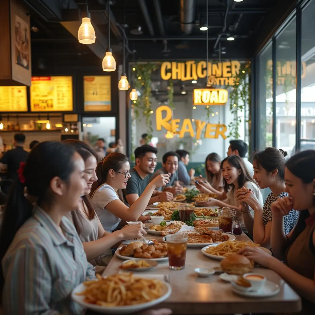 Interior moderno y animado de Chicken Road